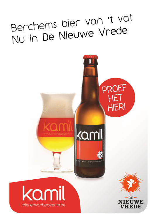 Kamil op de tapkraan in De Nieuwe Vrede